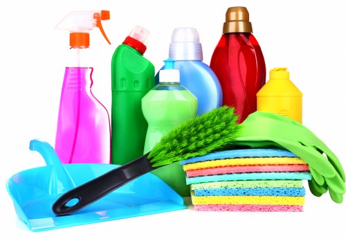 Professional upholstery cleaning on a fabric sofa
